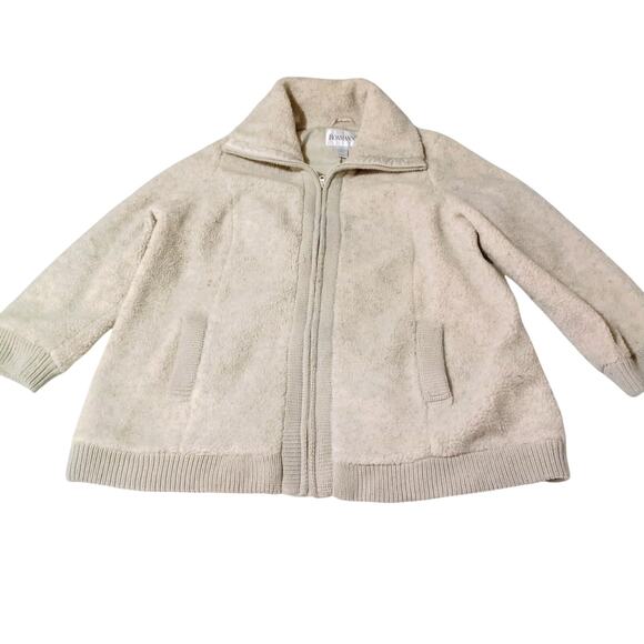 Romans Women's Soft Warm & Cozy 2 Pocket Sherpa Fleece Bomber Jacket Size 1X - Picture 3 of 12